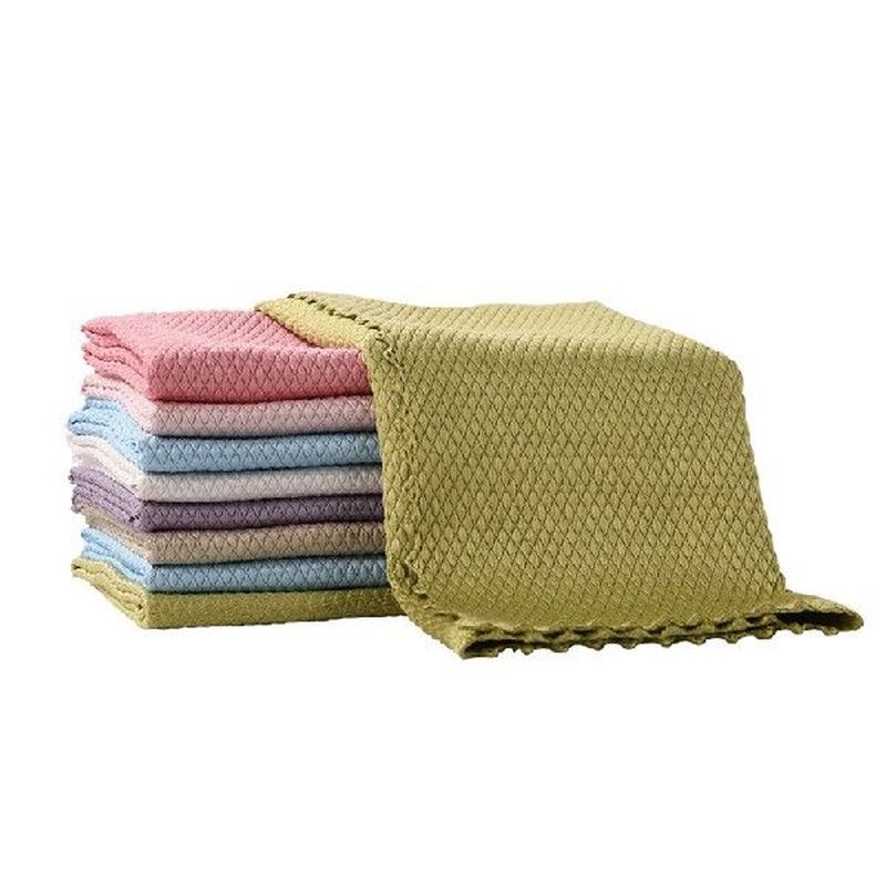 5pcs Household Cleaning Towel Fish Scale Wipe Cloth for