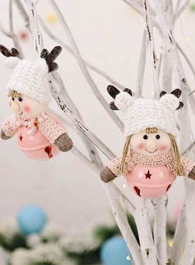 15x8cm Cute Hanging Bells Doll Christmas Tree Knitted Pendan