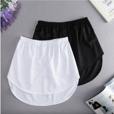 Hot Underskirt Shirt Extender Women Mini Skirts Black White