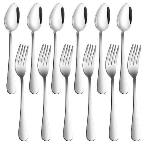 Set Of 12, Stainless Steel Dinner Forks And Spoons,