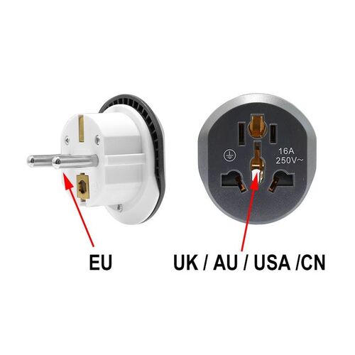 EU Adapter Universal EU Converter 2 Round Pin Socket AU US U