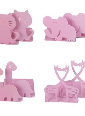 2pcs Cartoon Animal Bookends Book Stand Support Desktop Maga