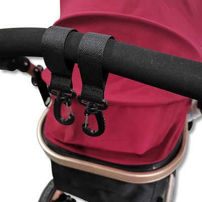 2pcs PU Leather Baby Bag Stroller Hook Pram Rotate 360 Degre