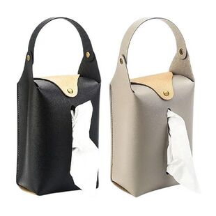 PU Leather Car Hanging Tissue Case Holder 12x24x8cm for