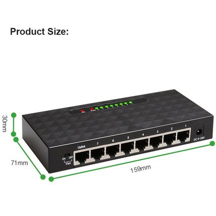 8 Port Gigabit Switch Network Ethernet Hub Adapter Full or H