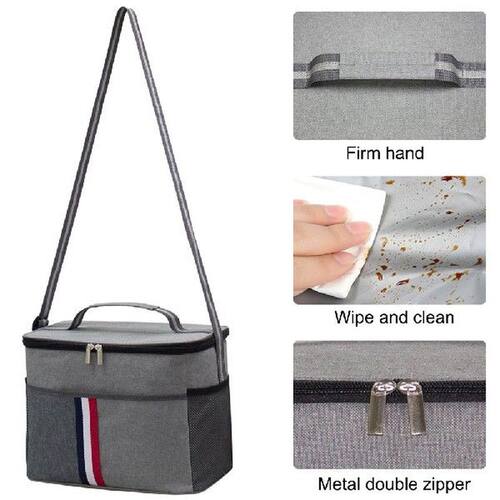 Oxford Cloth Cooler Bag Adjustable Insulated Lunch Bag Heat