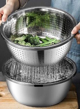 Multiple Sizes Stainless Steel Fruit Salad Bowls Tableware