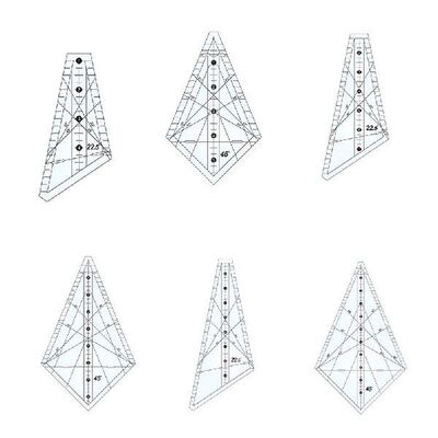 Art Ruler Squedge 22.5° Template Sewing Tool Patchwo