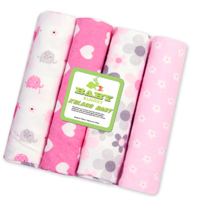 New 4pcs/pack 100% Cotton Receiving Baby Blanket Newborn 76x
