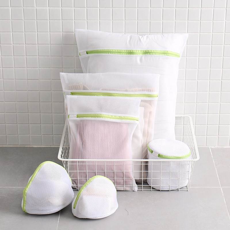 6Pcs/sets Zippered Mesh Laundry Wash Bags Foldable Delicates