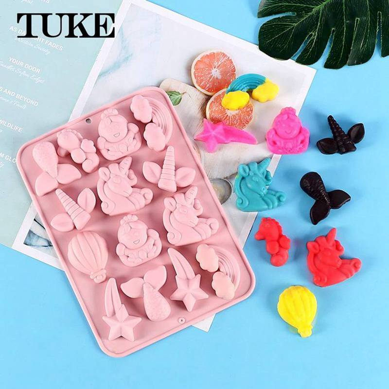 Unicorn Pastry Mould Mermaid Tail Cake Silicone Mold Balloon