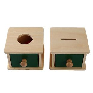 Montessori Kids Toy Baby Wooden Coin Box Ball Box Learning