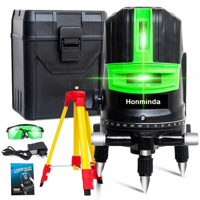 HonMinda 5 Line 6 Points Green Laser Level Self Leveling Ho