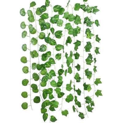 2.3m Artificial Creeper Green Leaf Ivy Vine with 2m LED Stri