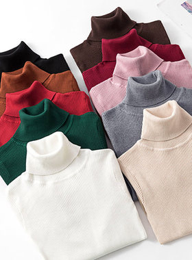 2021 Autumn Winter Knitted Sweater Pullovers Turtleneck Swea