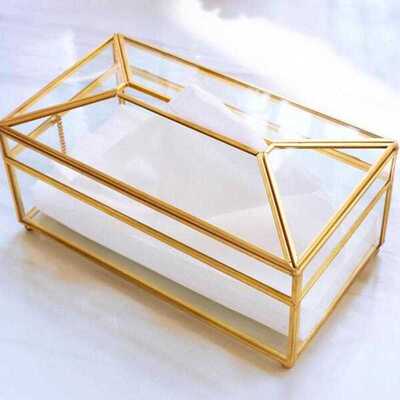 European creative glass tissue box simple living room househ