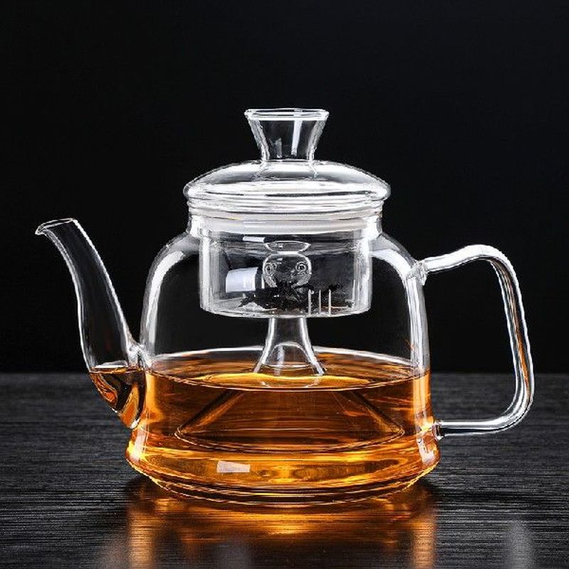 Large Capacity Glass Tea Pot Boil Tea Ware Glass Steaming
