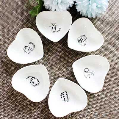 6Pcs/set Cute Mini Heart Shaped Pigments Ceramics Soy Di