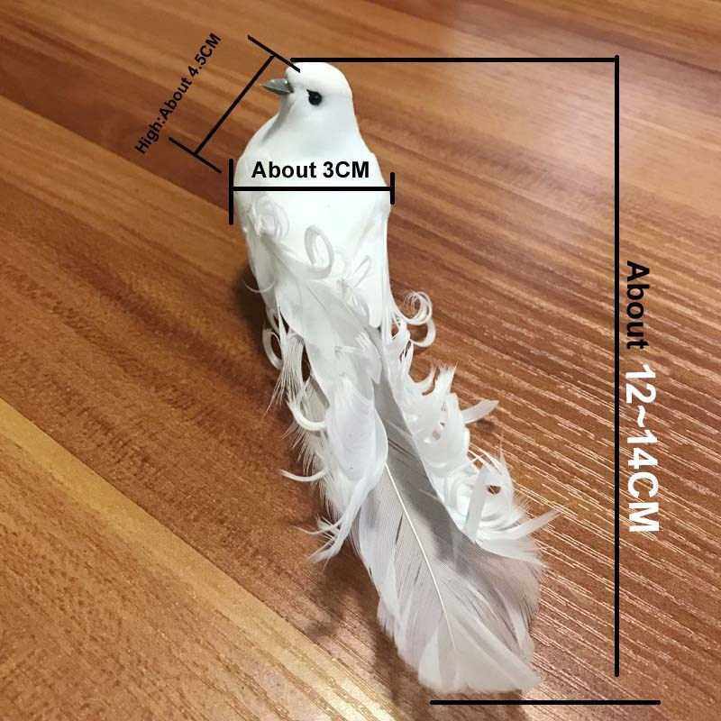 10PCS Fake Bird,White Doves Artificial Foam Feathers Birds W图片