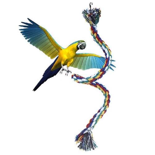 50cm Rope Braided Pet Parrot Chew Rope Perch Coil Bird Cage
