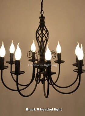 Country garden Black white blue chandelier light LED candle