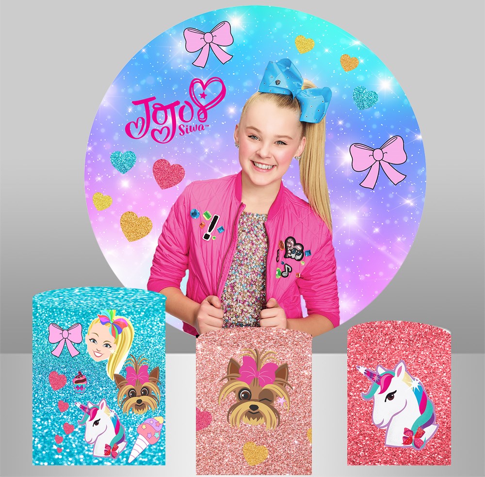Round circle background jojo siwa Backdrop photo booth girl