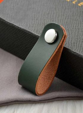 Nordic cowhide handle wardrobe drawer cupboard door leather