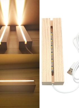Beech Wood Light Bases USB Powered LED Night Lights Table
