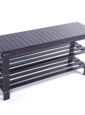 90cm Strip Pattern 3 Tiers Bamboo Stool Shoe Rack Household