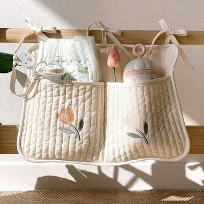 Cute Baby Crib Organizer Storage Bags Newbron Cotton Bed