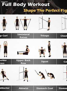 Resistance bands set of 7 ropes all black Rubber Yoga Traini