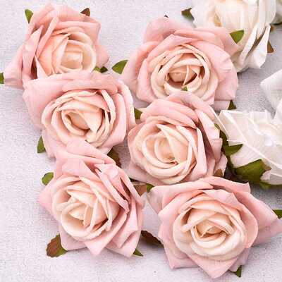 30pcs 6cm Oil painting vintage Rose Artificial Silk Flower H