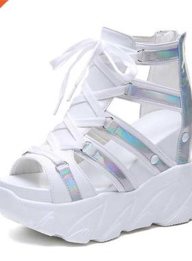 Women Comforty Shoes Women Muffin Bottom Wedges Heels Summer