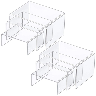 Display Risers Clear Acrylic Riser Shelf Showcase Fixtures