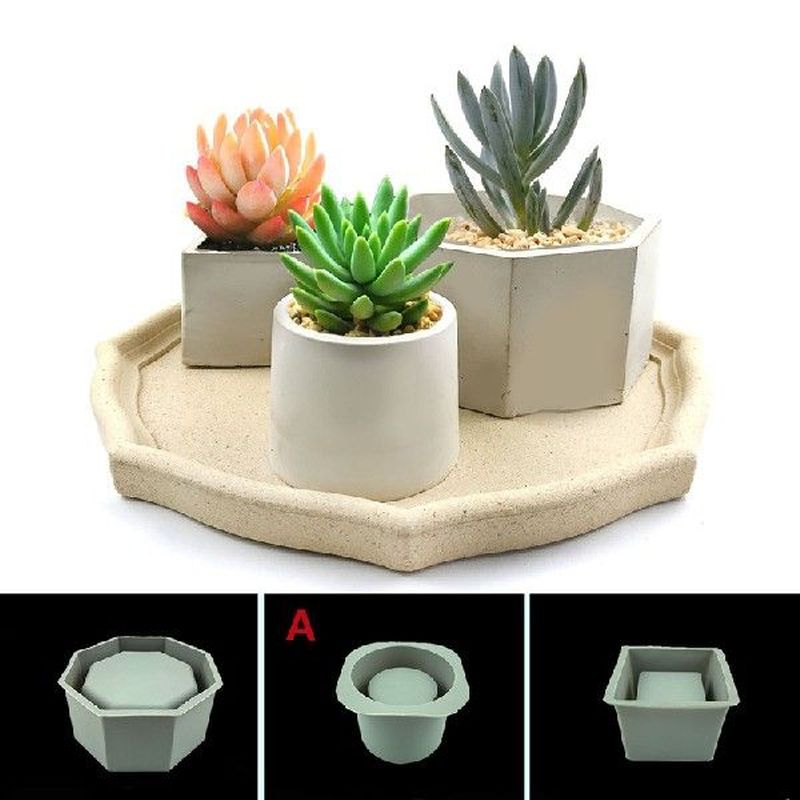 Large Flower Pot Silicone Mold Concrete Cement Flower Pot
