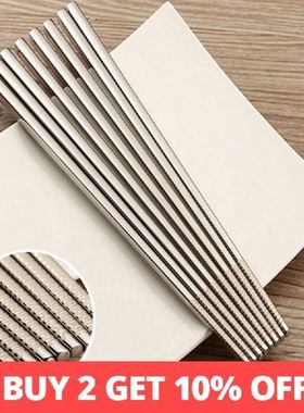 5pairs Korean Chopsticks set Stainless Steel Metal Square