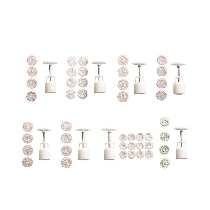 896A 8 Styles Mooncake Mold 50g DIY Hand Pressure Fondant