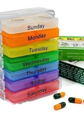 7 Days container tablet Weekly diet pills box Medicine Stor