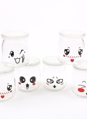 6piece 200ML yogurt cup cup glass packing cup with lid mouth