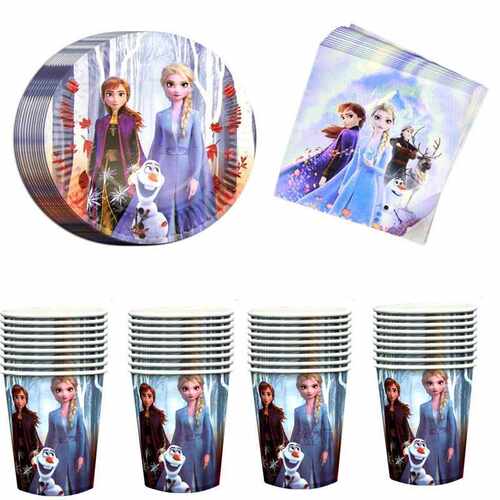 60pcs/lot Frozen Theme Napkins Happy Birthday Party Elsa Ann