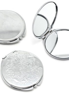 Compact-Mirror Flower-Carved Make-Up Silver 1PC New Espelho-