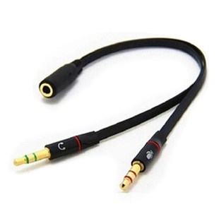 Headphone Mic Audio Y Splitter Cable Female To Dual Male