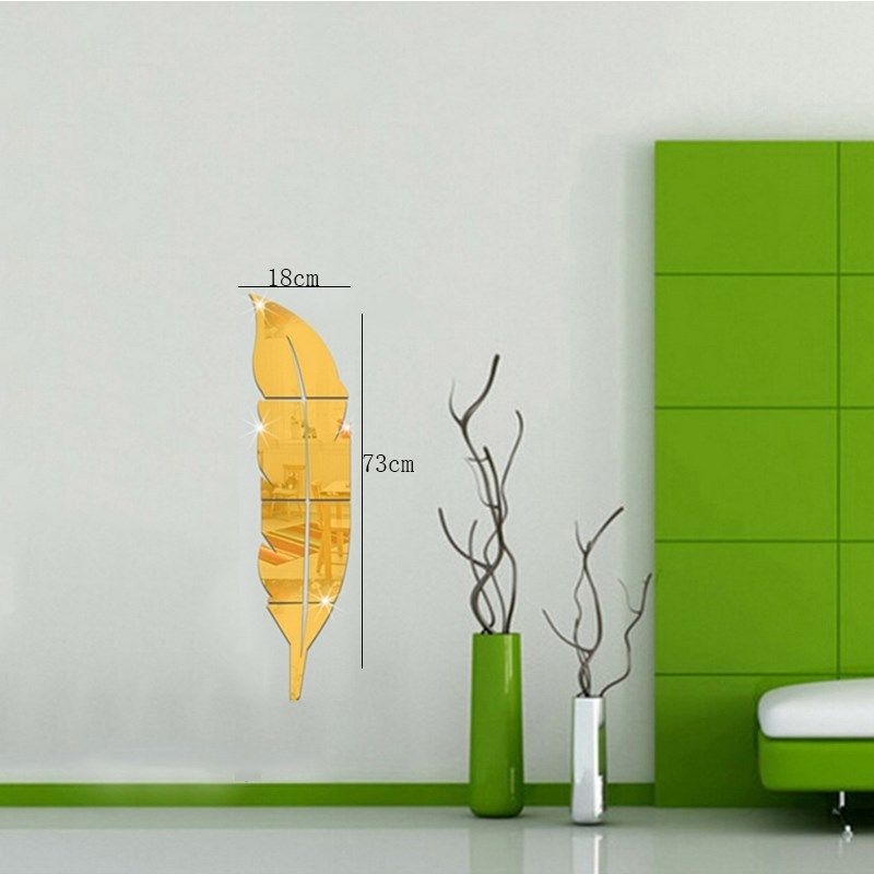 Wall-Sticker Mural Vinyl Decal 3d Mirror Feather-Plume Home-图片