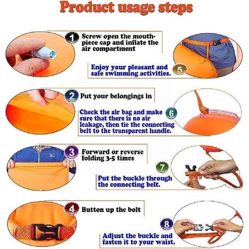 Inflatable Open Swimming Buoy Tow Float Dry Bag Double Air