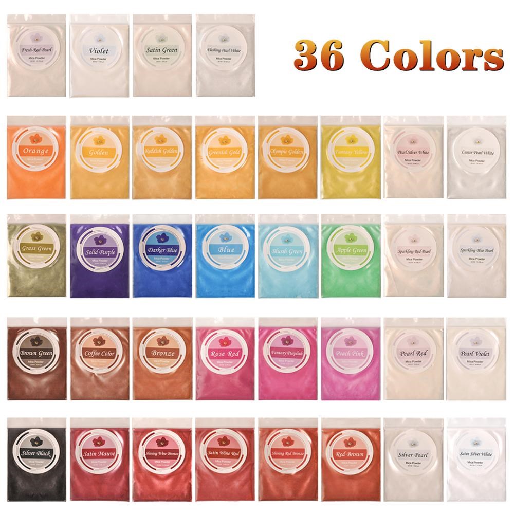 36 colors mica powder, coloring soap dye, epoxy resin dye