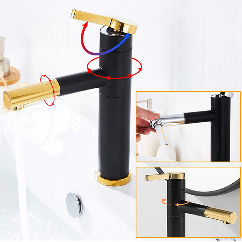 Bathroom Sink Faucets 360 Rotation Spout Basin Mixer Tap