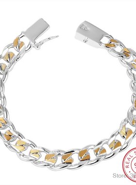 new Men's Jewelry Bracelet Pulseras 925 Silver 10mm