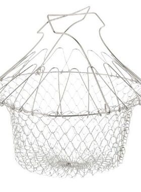 896A Collapsible Basket Stainless Steel Rinse Steam Strain