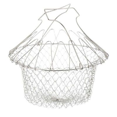 896A Collapsible Basket Stainless Steel Rinse Steam Strain