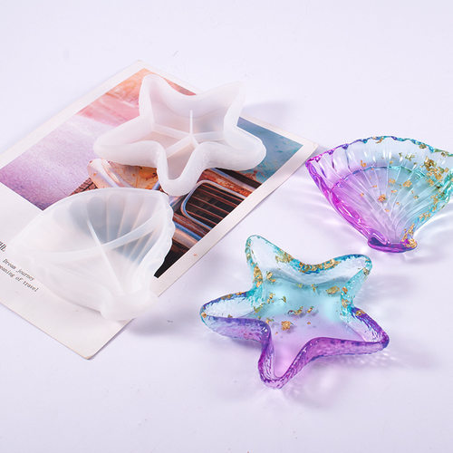 Leaf Starfish Dish Mold Mirror Crystal Silicone Fruit Table